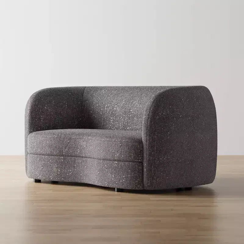 Causeuse incurvée en tissu bouclé bohème de 162 cm avec coussins à ressorts ensachés