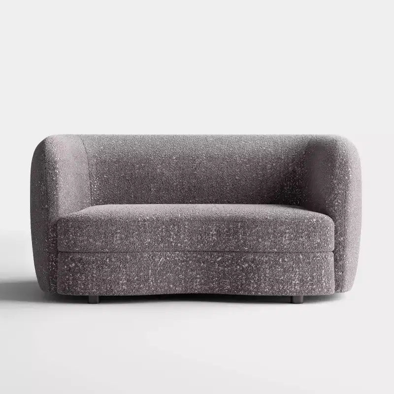 Causeuse incurvée en tissu bouclé bohème de 162 cm avec coussins à ressorts ensachés