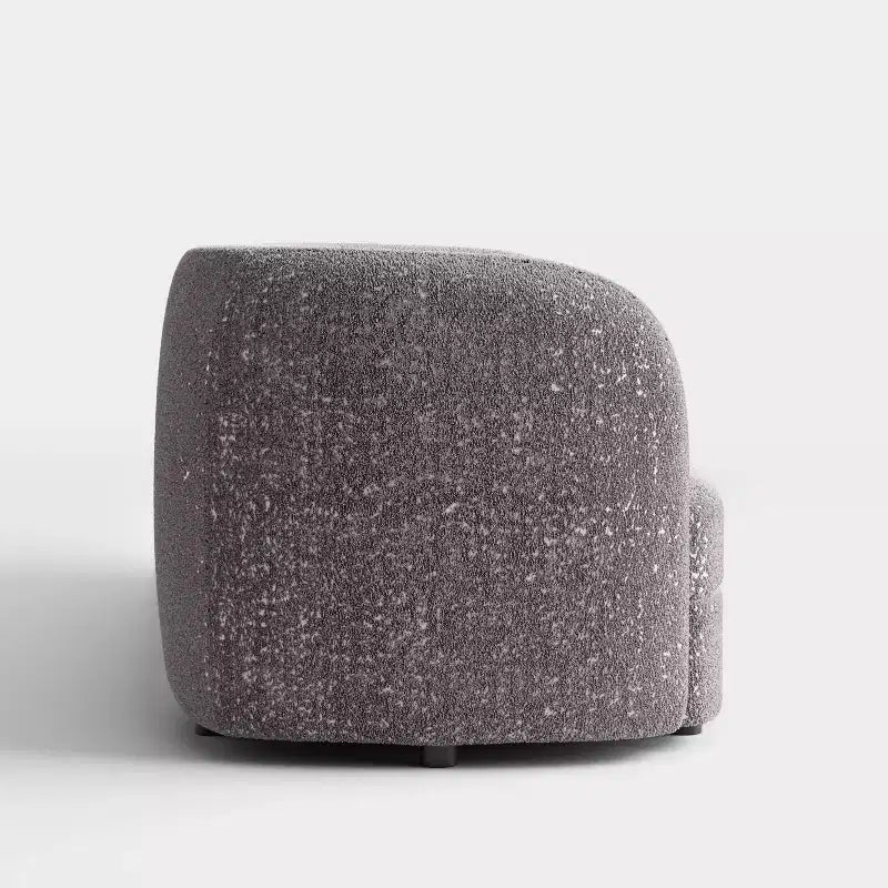 Causeuse incurvée en tissu bouclé bohème de 162 cm avec coussins à ressorts ensachés