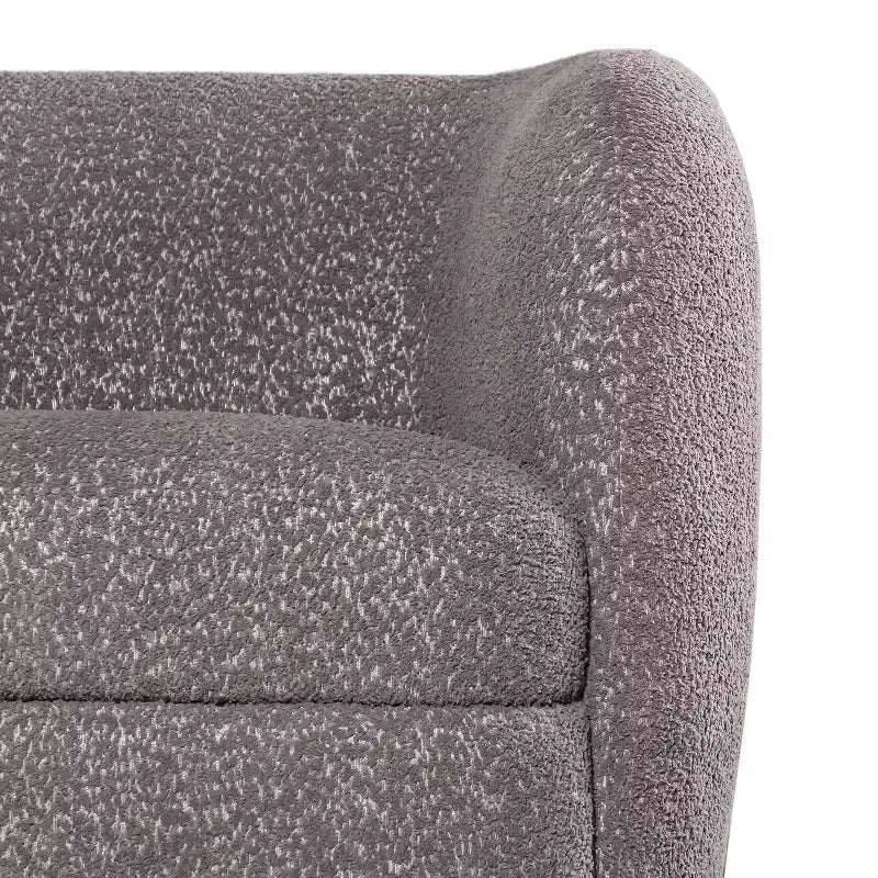 Causeuse incurvée en tissu bouclé bohème de 162 cm avec coussins à ressorts ensachés