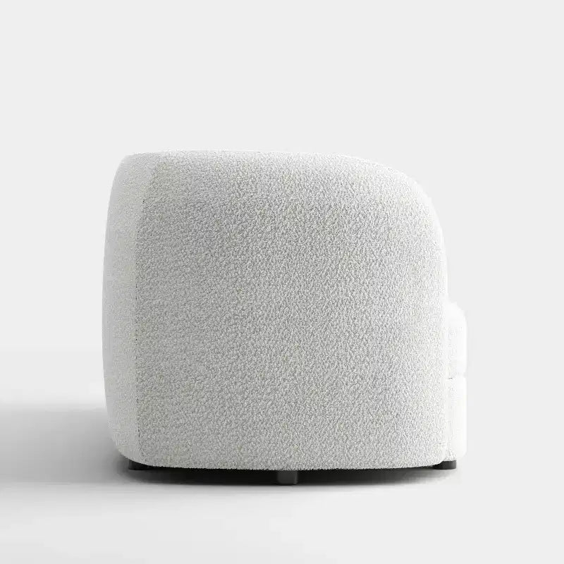 Causeuse incurvée en tissu bouclé bohème de 162 cm avec coussins à ressorts ensachés