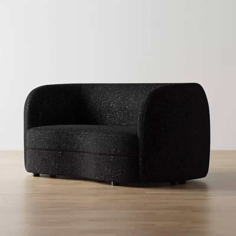 Causeuse incurvée en tissu bouclé bohème de 162 cm avec coussins à ressorts ensachés