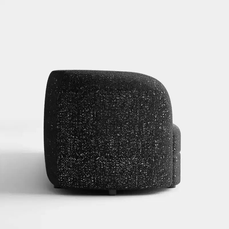 Causeuse incurvée en tissu bouclé bohème de 162 cm avec coussins à ressorts ensachés