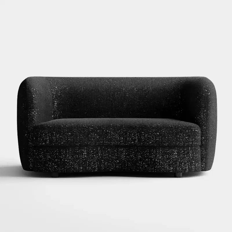 Causeuse incurvée en tissu bouclé bohème de 162 cm avec coussins à ressorts ensachés