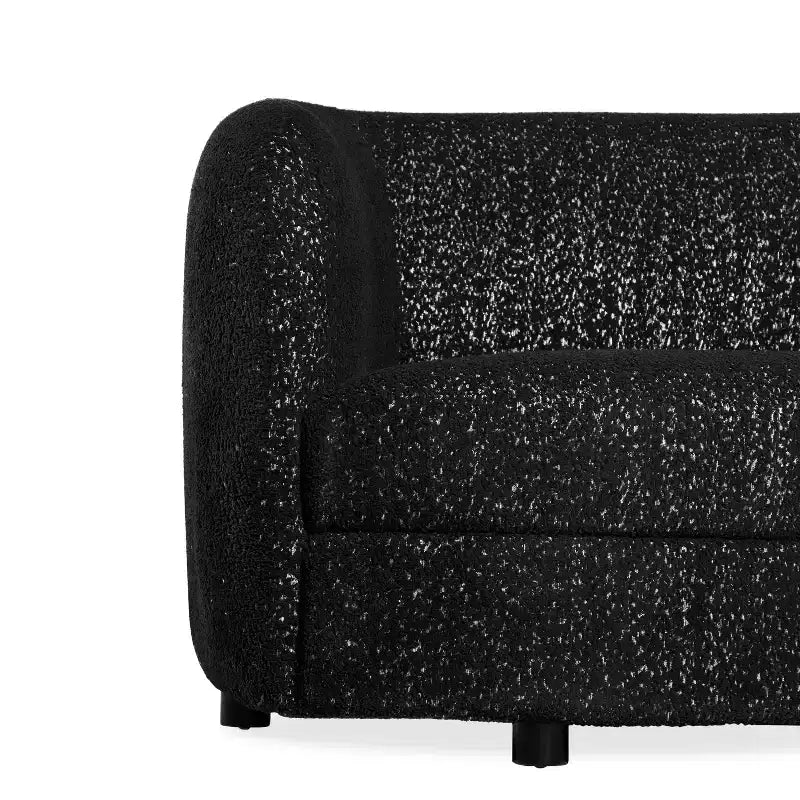 Causeuse incurvée en tissu bouclé bohème de 162 cm avec coussins à ressorts ensachés