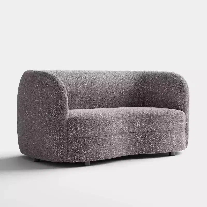 Causeuse incurvée en tissu bouclé bohème de 162 cm avec coussins à ressorts ensachés
