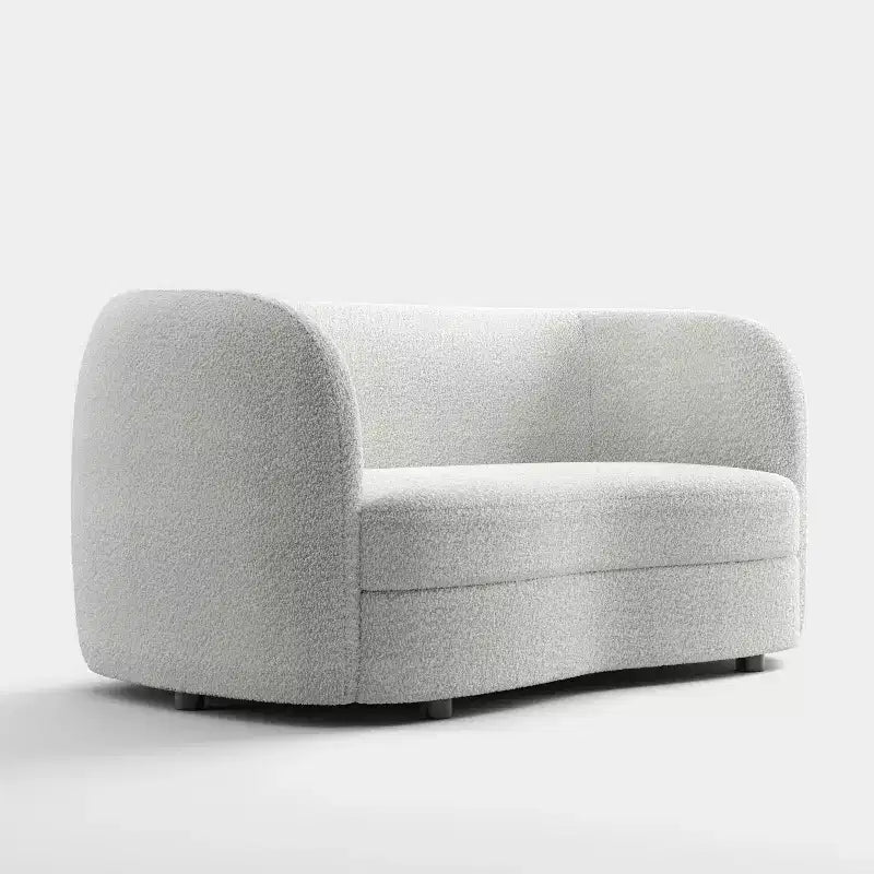 Causeuse incurvée en tissu bouclé bohème de 162 cm avec coussins à ressorts ensachés