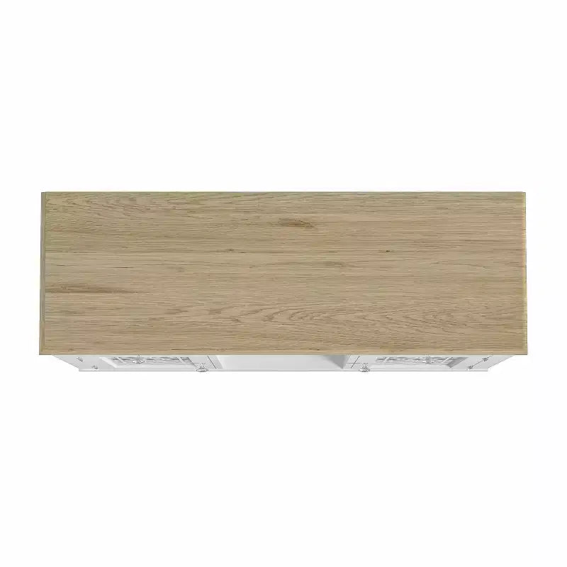 Meuble bar de 119 cm avec portes vitrées et motif sérigraphié