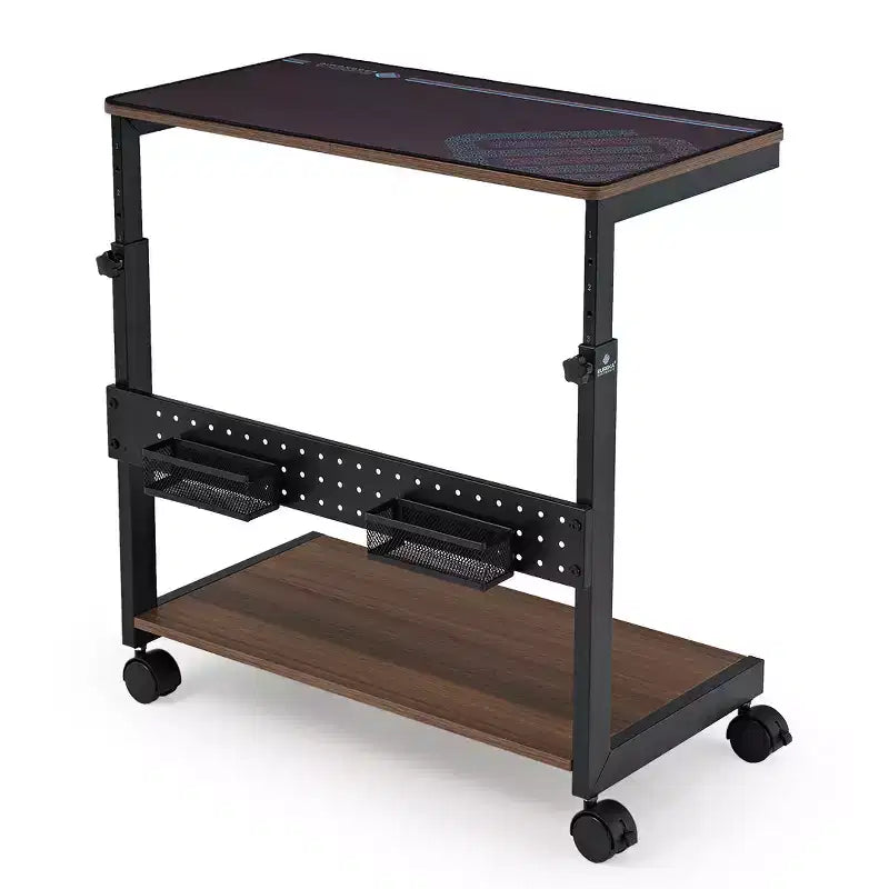 Chariot d'unité centrale mobile réglable en hauteur avec tapis de souris
