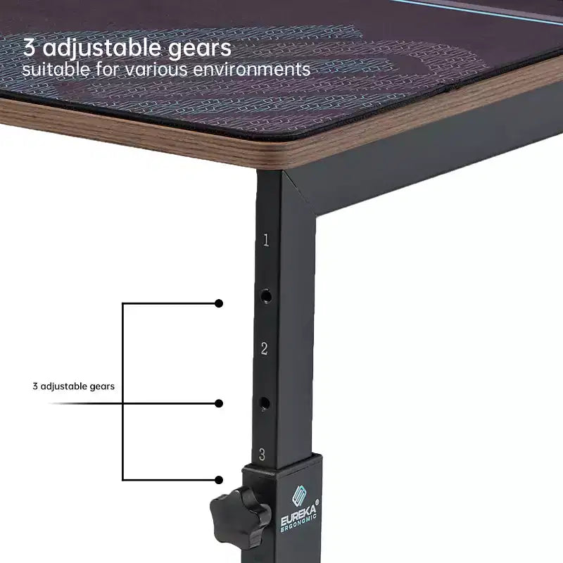 Chariot d'unité centrale mobile réglable en hauteur avec tapis de souris
