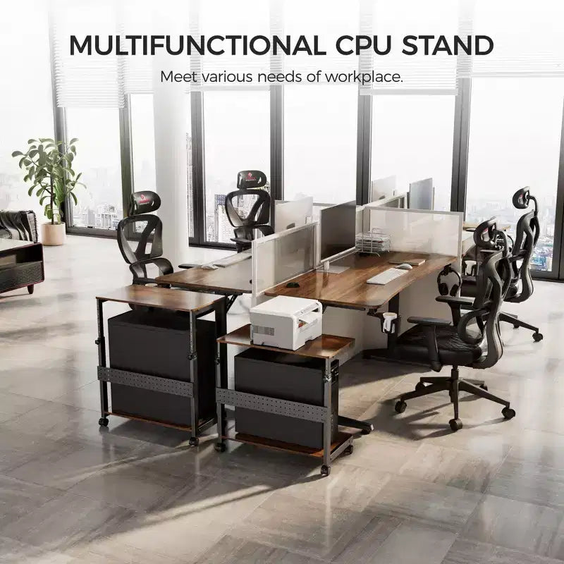 Chariot d'unité centrale mobile réglable en hauteur avec tapis de souris