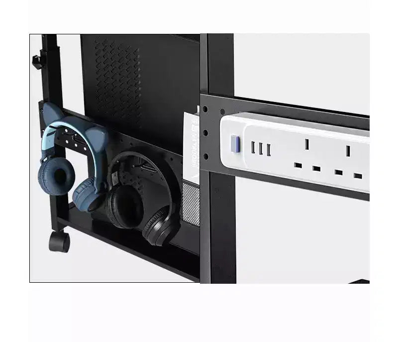 Chariot d'unité centrale mobile réglable en hauteur avec tapis de souris