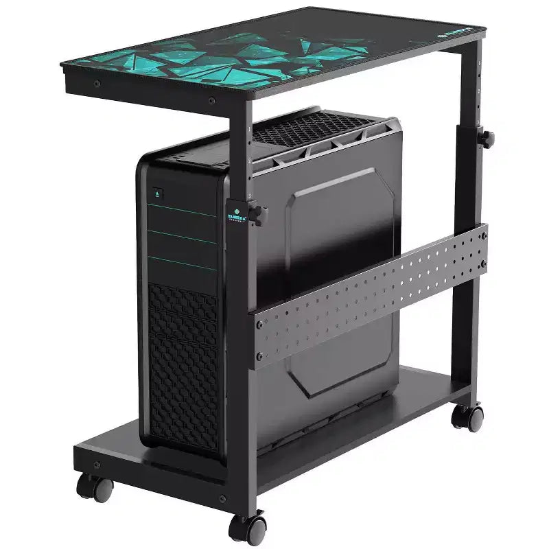 Chariot d'unité centrale mobile réglable en hauteur avec tapis de souris