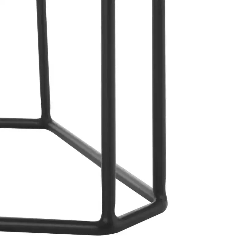 Table d'appoint ronde - Marbre blanc/Noir | Base ouverte triangulaire