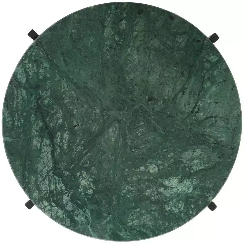 Table d'appoint ronde - Marbre vert/Noir | Piètement à structure ouverte