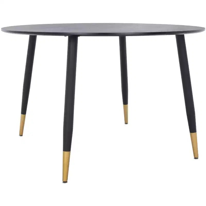Table à manger ronde - Noir/Or | 120 cm | 4 places
