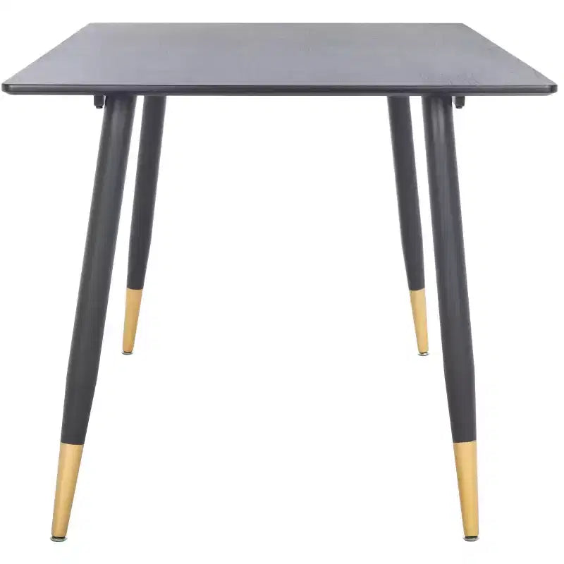 Table à manger rectangulaire - Noir/Or | 140 cm | 4 places