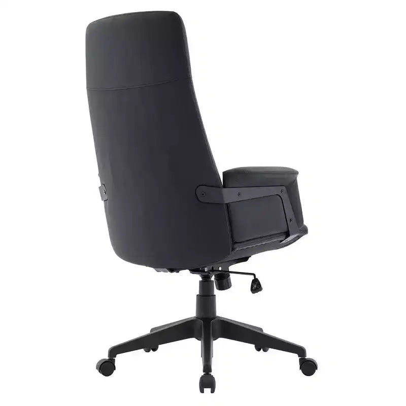 Chaise de bureau ergonomique en cuir à dossier haut avec hauteur, inclinaison et pivotement réglables