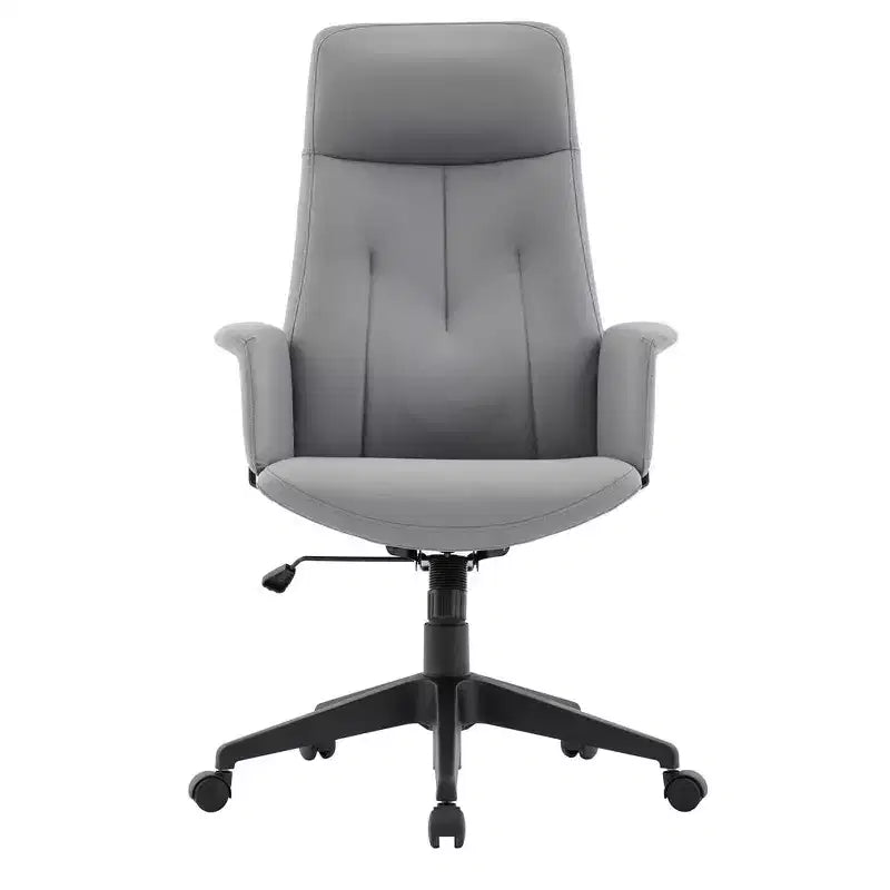 Chaise de bureau ergonomique en cuir à dossier haut avec hauteur, inclinaison et pivotement réglables