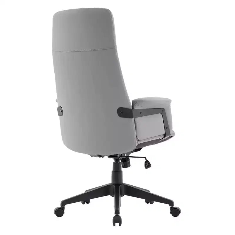Chaise de bureau ergonomique en cuir à dossier haut avec hauteur, inclinaison et pivotement réglables