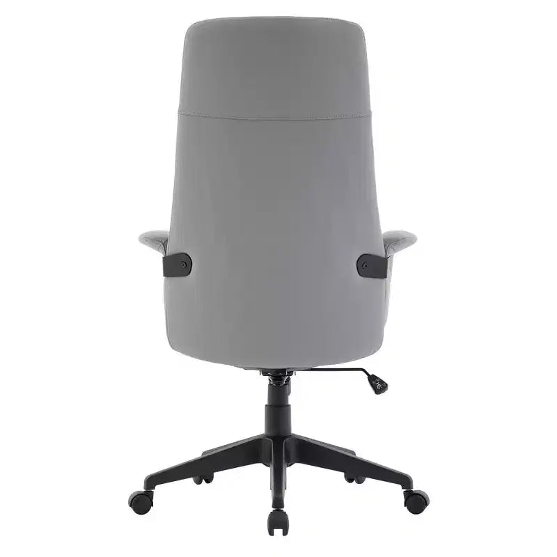 Chaise de bureau ergonomique en cuir à dossier haut avec hauteur, inclinaison et pivotement réglables