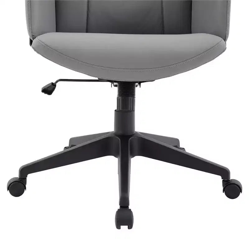 Chaise de bureau ergonomique en cuir à dossier haut avec hauteur, inclinaison et pivotement réglables