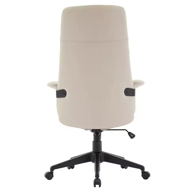 Chaise de bureau ergonomique en cuir à dossier haut avec hauteur, inclinaison et pivotement réglables