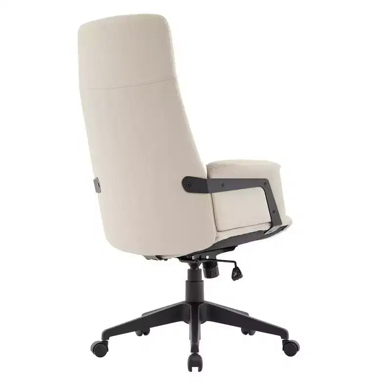 Chaise de bureau ergonomique en cuir à dossier haut avec hauteur, inclinaison et pivotement réglables