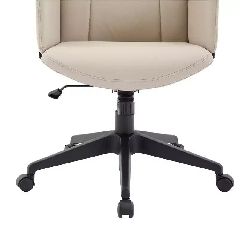 Chaise de bureau ergonomique en cuir à dossier haut avec hauteur, inclinaison et pivotement réglables