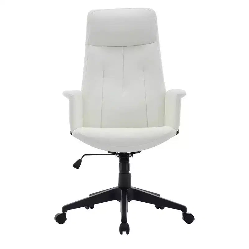 Chaise de bureau ergonomique en cuir à dossier haut avec hauteur, inclinaison et pivotement réglables
