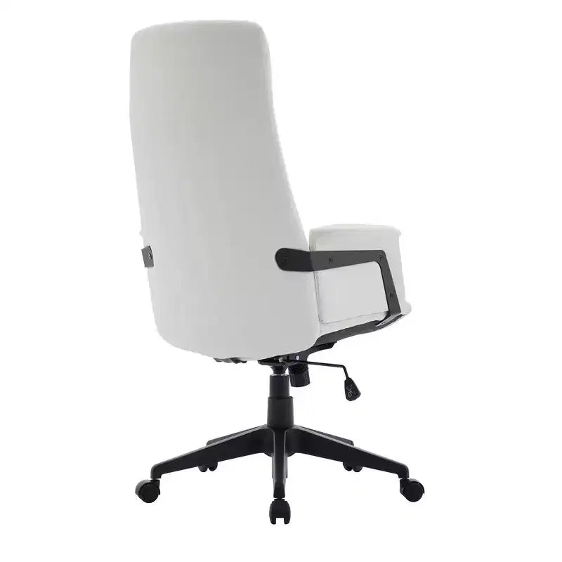 Chaise de bureau ergonomique en cuir à dossier haut avec hauteur, inclinaison et pivotement réglables