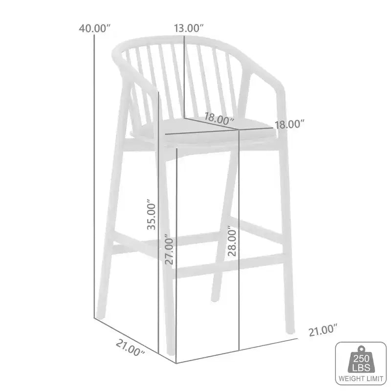 Tabouret de bar avec accoudoirs en bois et similicuir