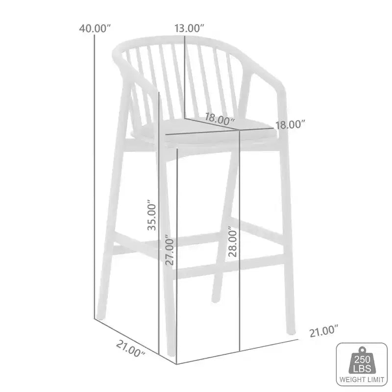 Tabouret de bar avec accoudoirs en bois et similicuir