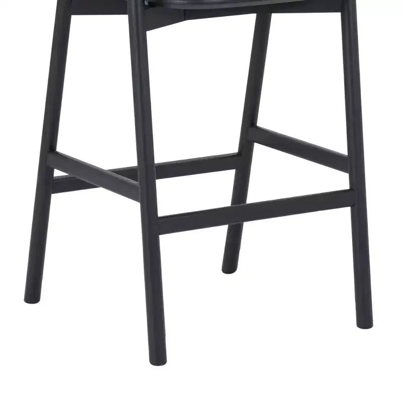 Tabouret de bar avec accoudoirs en bois et similicuir