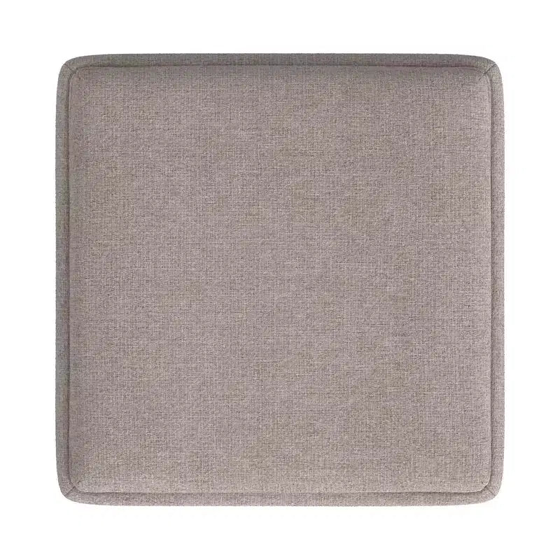 Pouf de rangement tissé crème avec plateau