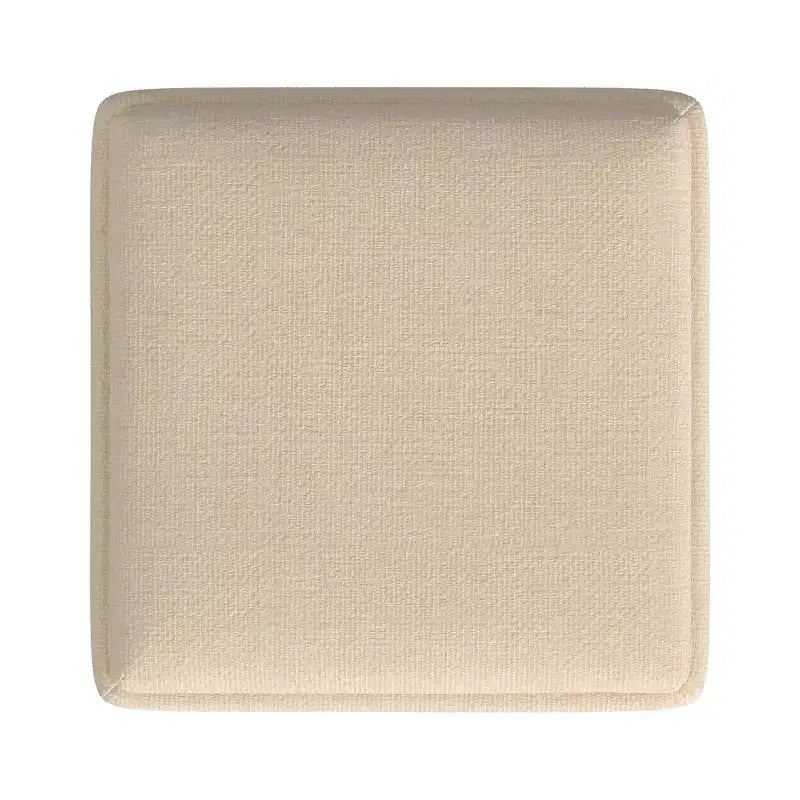 Pouf de rangement tissé crème avec plateau