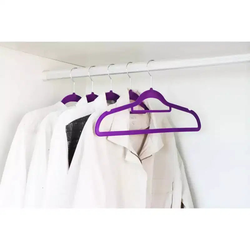 Lot de 120 cintres de qualité supérieure en velours antidérapant avec crochet rotatif à 360°